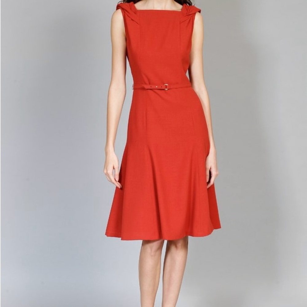 Carolina Herrera Vibrant Red Sleeveless Midi Dress